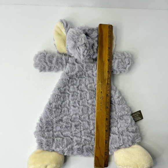 Demdaco Elephant Lovey Rattle Plush Gray Baby Security Blanket Soft 12'' - Picture 12 of 12